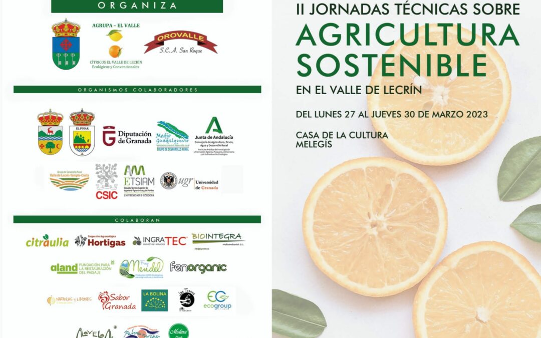Fray Mendel patrocina y participa en las II Jornadas Técnicas sobre Agricultura Sostenible en el Valle de Lecrín